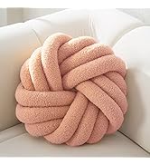 XIAIJIA Knot Pillow Ball Soft Pink Round Throw Pillows Plush Knot Throw Pillow for Couch Home Dec...