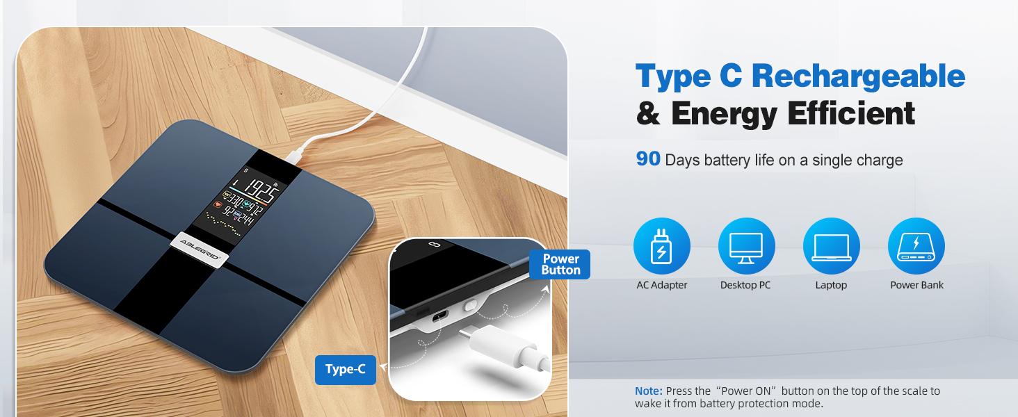 rechargeable scales for body
