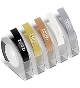 Embossing Label Tapes Replacement for Dymo Label Maker Refills,EazeID Omega S,Zodzi E975,3/8 Inch...