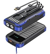 MINRISE Solar Charger Power Bank, 40000mAh Portable Charger PD 20W Fast Charging Solar Power Bank...