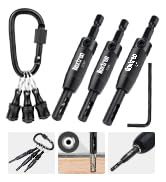 Noxtren 6-Piece Self Centering Hinge Drill Bit Set with Bit Holders | HSS 3/32”, 7/64” and 1/8” b...