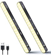 Ferswe Motion Sensor Light Indoor Rechargeable, Battery Level Display, 60 LED Motion Sensor Close...