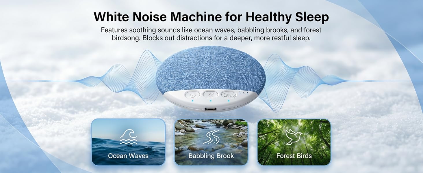 Ultra-Thin Bluetooth Pillow Speaker with White Noise Timer Wireless Sleep Aid