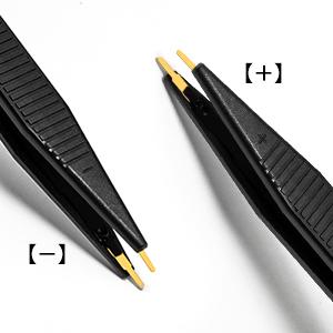 LCR capacitance test tweezers tip positive and negative end