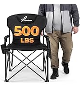 Sportneer Oversized Heavy Duty Camping Chair 500 LBS Capacity, Folding Portable Chair with Padded...