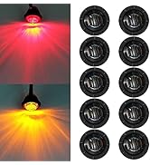 FXC 10x 3/4" Round LED Clearence Light Front Rear Side Marker Indicators Light for Truck Car Bus ...