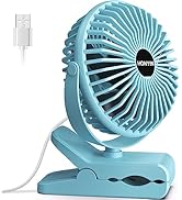 HONYIN USB Clip on Fan, 720° Rotation Small Desk &amp; Clip Fan, Personal Cooling Fan with Sturdy Cla...