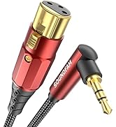 SOUNDFAM 3.5mm to XLR Premium Microphone Cable 6FT, 90 Degree Right Angle 3.5mm(TRS,1/8 Inch,Aux)...