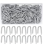 wugongshan 250 Pcs Steel Wire Fencing Staples, Wire Staples, Galvanized Steel Fence Staple Nails,...