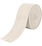 Heygueo 11 Yards Cotton Twill Tape,2 Inch Cotton Webbing Cloth Ribbon Bias Tape,Webbing Soft Natu...
