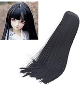 Jeanoko Long Hair Replacement, Toy Doll Wig 8 to 9 Inch Heat Resistant Fiber Straight Wig 1/3 Dol...