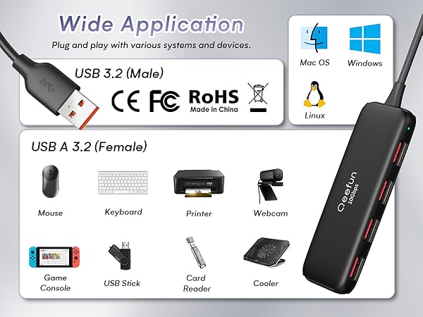 desktop usb hub 3.2