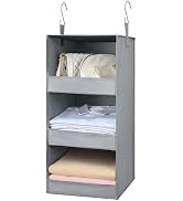 TOPIA HOME 3-Shelf Hanging Closet Organizer, Thickened Fabric Hanging Closet Shelves, Closet Orga...