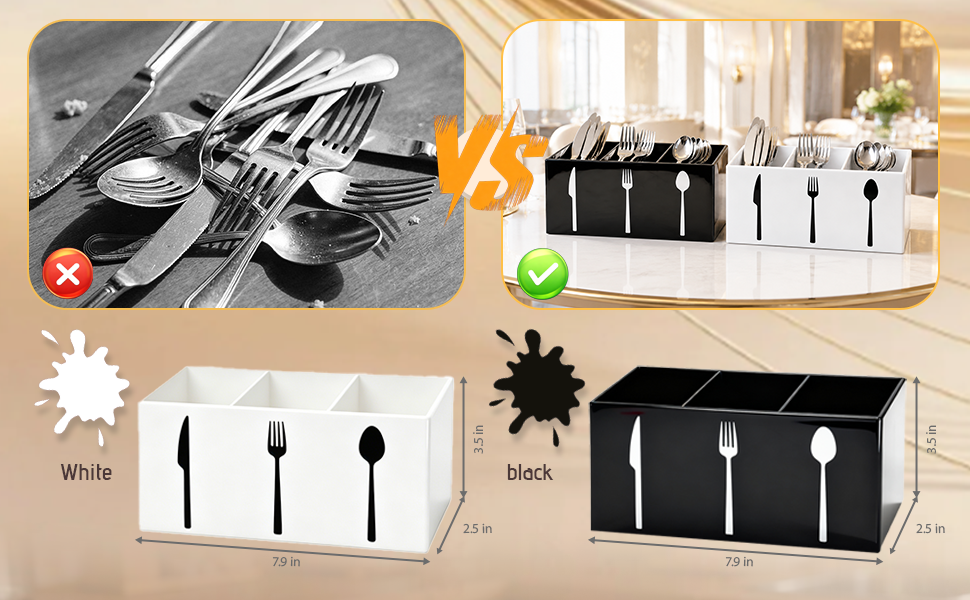 Acrylic Cutlery Storage Organizer Bin