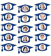 JarThenaAMCS 50 Pcs Graduation Hat DIY Cutouts Grad Blue Caps Tassel Paper Cutting Bulletin Board...