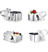 SWETON Cake Rings Cooking Rings Dessert Mousse Mold Stainless Steel with Pusher for Desserts Maki...