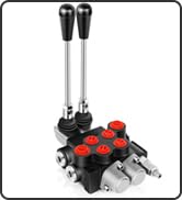 GYZJ Hydraulic Flow Control Valve 2 Spool 11 GPM SAE Ports Adjustable Relief Lever Handle Double ...