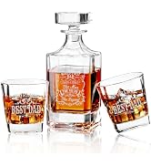 Aganmi Personalized Whiskey Decanter Set with 2 Glasses, Laser Engraved Lead-Free Decanter Gift S...