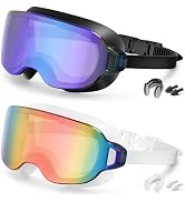 Aegend Swim Goggles Adult 2 Pack, Frameless 180°Clear Wide View Anti-Fog/UV, Fashion Men Women Po...