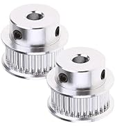 Saipe 2PCS GT2 Timing Pulley Synchronous Wheel Aluminum Alloy Timing Belt Pulley 3D Printer Acces...