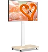TVON Rolling TV Stand for 32 to 65 70 Inch TVs, Elegant Floor TV Stand with Wheels, Mobile TV Sta...