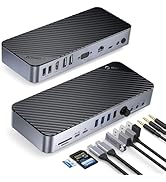 ORICO 20-in-1 Docking Station with 10Gbps USB-C, 4K HDMI, 4K DP, VGA, Audio, 10 Gbps USB-C and 5 ...