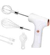 CHIDOYII Cordless Hand Mixer, Handheld Electric Whisk with 3 Speed Modes, Hand Held Egg Beater wi...