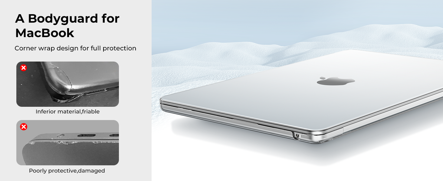 EooCoo MacBook Series Transparent Case showing slim protective laptop covers