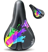Bike Seat Cushion - Gel Padded Bike Seat Cover Fits Peloton, Road, and Stationary Bikes, Waterpro...
