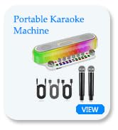 Yinker Karaoke Machine with 2 Wireless Microphones, Portable Bluetooth Live Sound Card with Bass/...