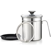 Cook N Home Speciality Oil Grease Storage Can with strainer, 3.5 quarts, Steel,2651