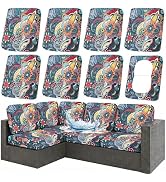 hyha Waterproof Outdoor Cushion Covers for Patio Furniture, Stretch Patio Chair Cushion Slipcover...
