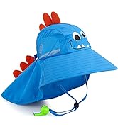 Kids Sun Hat UPF 50+ Boy Girl Protection Hat Wide Brim Beach Hats with Mesh and Adjustable Chin S...