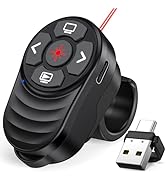 Rechargeable 2-in-1 USB Type C Wireless Presentation Clicker, Finger Ring Presentations Powerpoin...