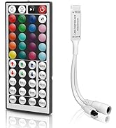 VIPMOON 44 Key IR RGB LED Strip Light Remote Controller, DC 5V-24V 4PIN Wireless Led Light Remote...