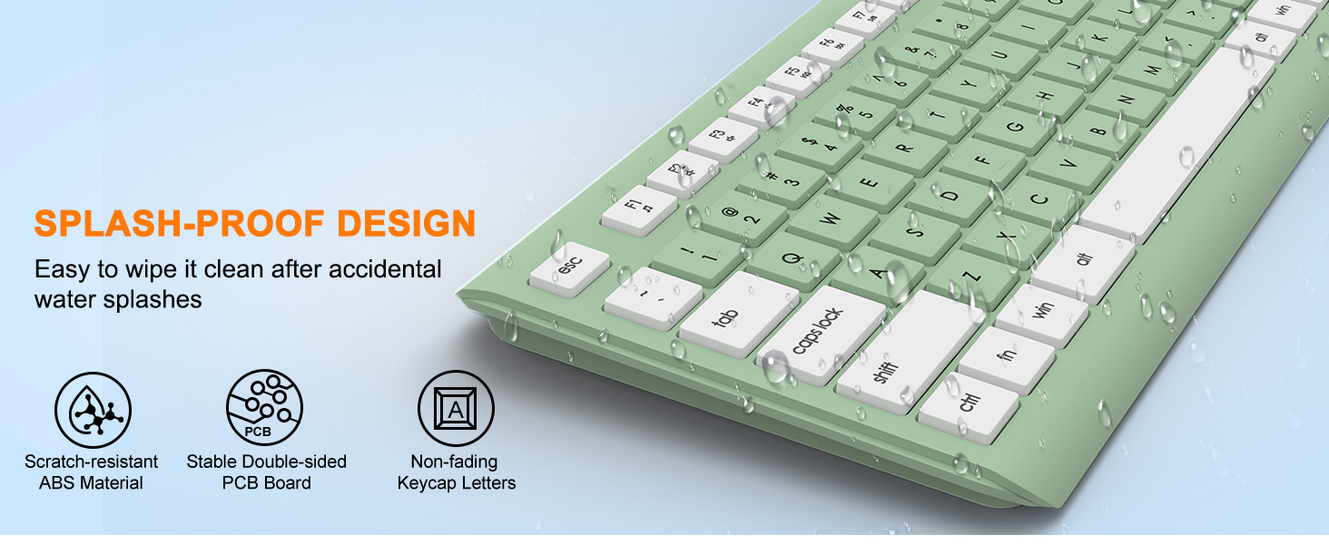 Wireless Keyboard and Mouse Combo, Full Size Silent Ergonomic Keyboard Mouse