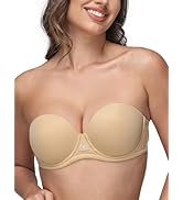 Wingslove Women's Strapless Full Figure Bra Underwire Multiway Contour Plus Size Bra Red Carpet