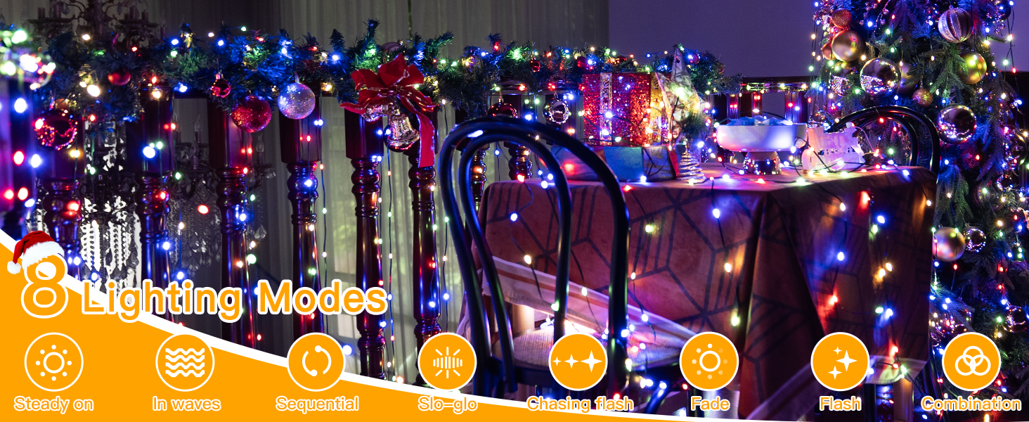 8 Lighting Modes Christmas Tree Lights
