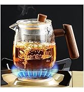 PARACITY Glass Tea Cups with Removable Glass Infuser 18OZ/530ML, 2 in 1 Tea Cups and Glass Teapot...