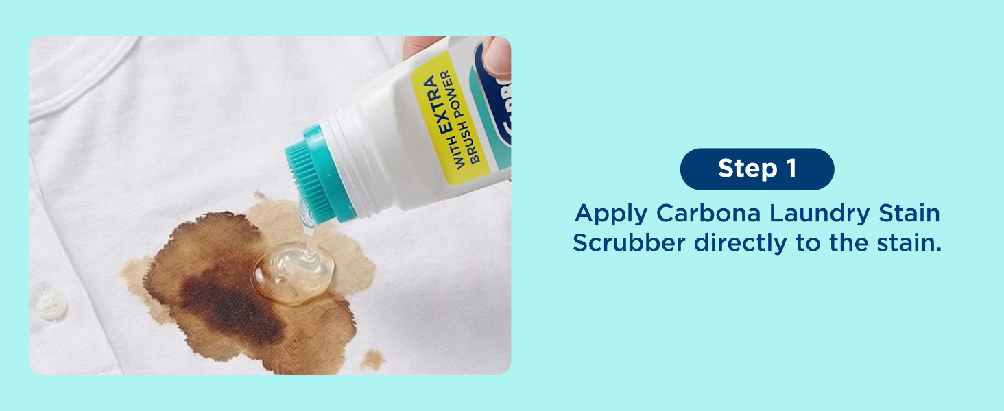 Carbona stain remover apply directly to stain using brush applicator for targeted cleaning