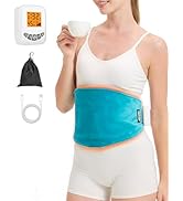 Cordless Portable Heating Pad for Back Pain Relief, Rechargeable Heated Massage Pad for Period Cr...