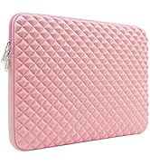 RAINYEAR 14 Inch Laptop Sleeve Diamond Foam Shock Resistant Neoprene Padded Case Fluffy Lining Zi...