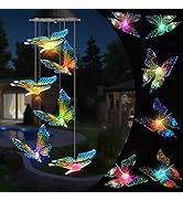 Toodour Solar Wind Chime Outdoor, Color Changing Wind Chimes Butterfly, LED Decorative Mobile, Wa...