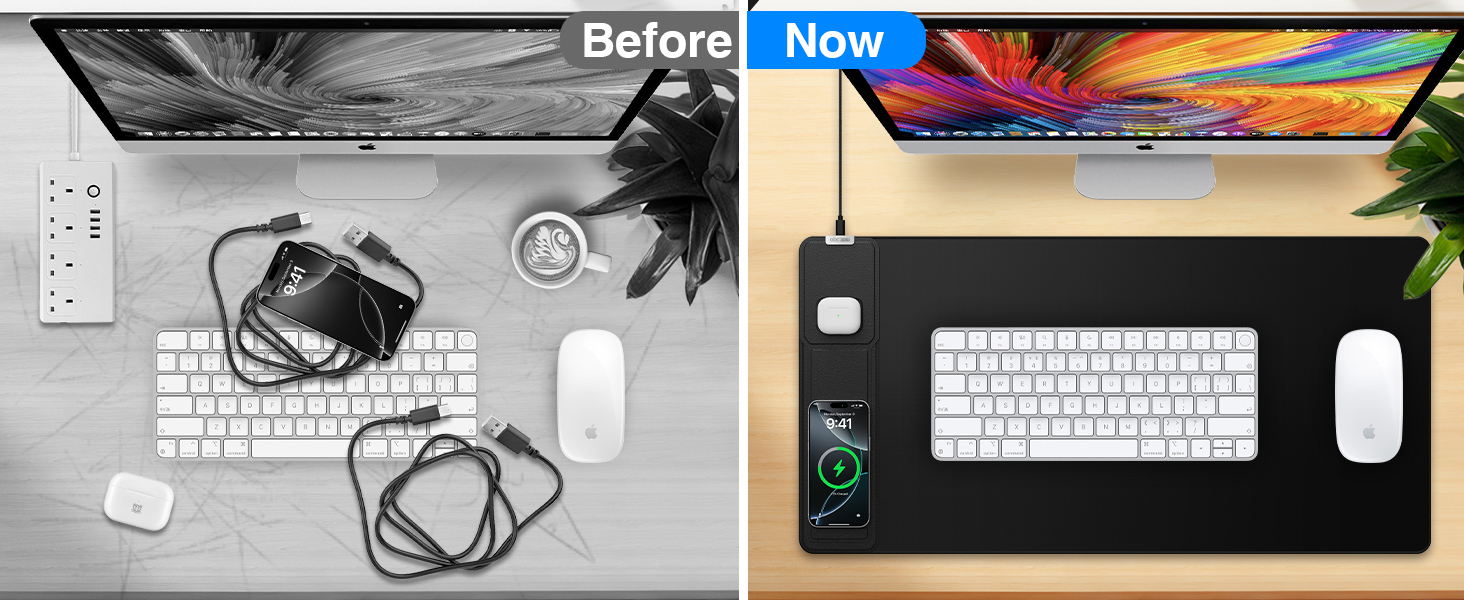 wireless charging mouse pad for desk