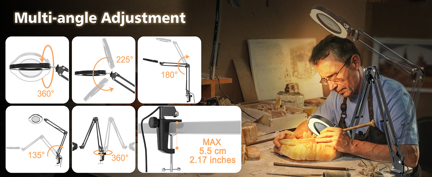 Magnifying Glass with Light and Stand