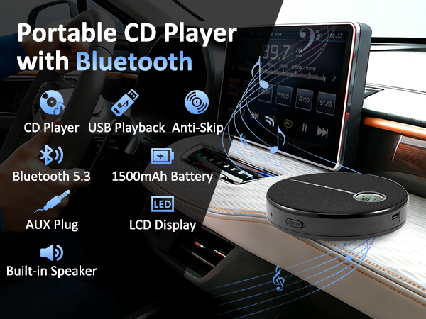 discman cd player portable for car bluetooth