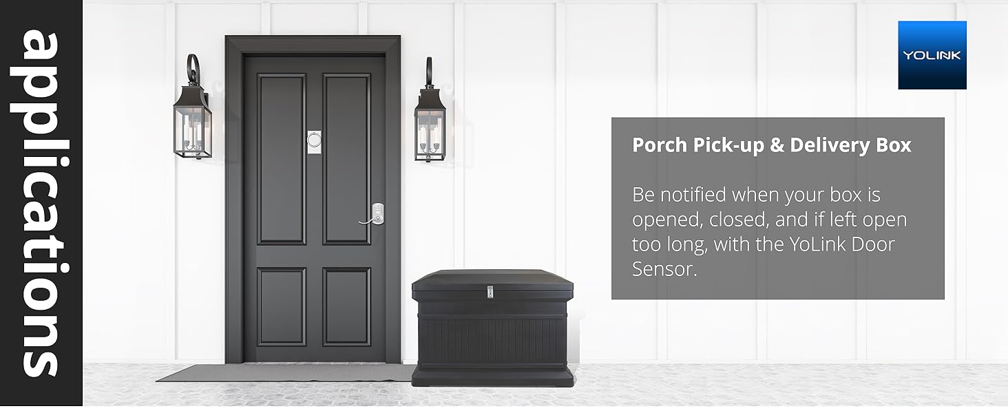 porch pickup and delivery box protection door sensor
