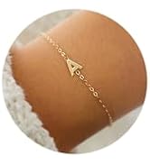 Turandoss Gold Initial Bracelets for Women Jewelry Gifts - 18k Gold Plated Letter Initial Bracele...