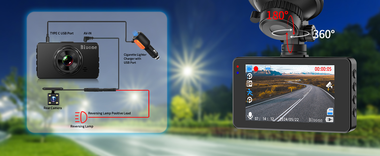 dashcam front and rear camera