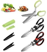 Kitchen Scissors, Stainless Steel Meat Scissors + Herb Scissors, Multifunctional Kitchen Shears, ...